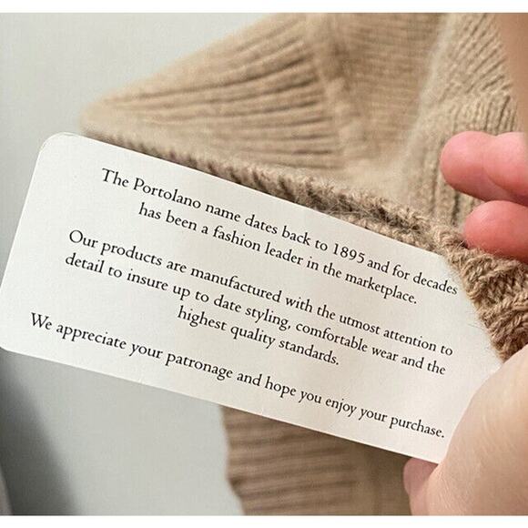 NEW Portolano Wool Blend Poncho Beige One Size Cape Pullover Minimalist Sweater - Picture 5 of 6